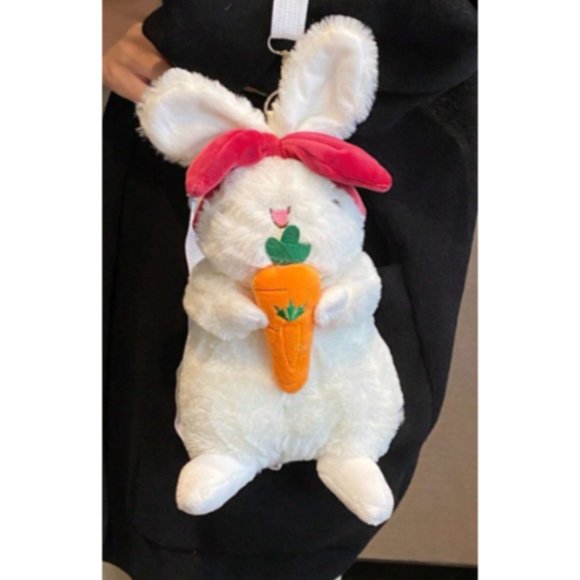 Plush White Bunny Rabbit Crossbody Purse Handbag - Picture 4 of 6